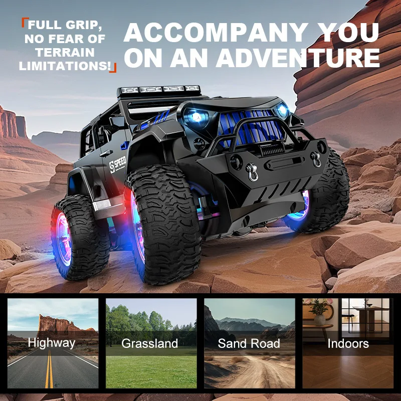 2.4G 4WD Afstandsbestuurbare Voertuig met Lichtspray, Drift, Offroad Raceauto, Snelle Elektrische Offroad Klimauto Speelgoed_voghion.com
