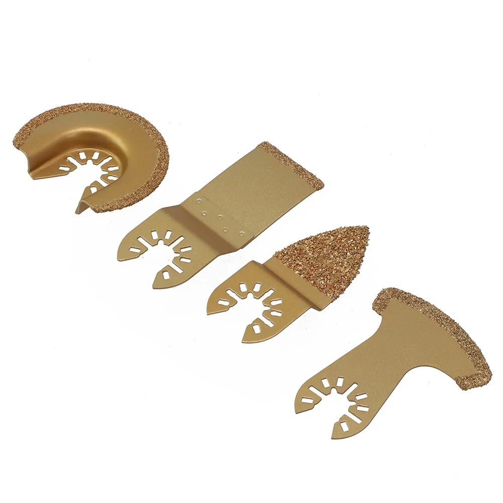 

Carbide Oscillating Saw Blade Segment E-shaped Semicircle Saw Blades Tile Grout Cutter 4pcs Set Power Tool Parts