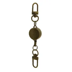 Retractable ID Badge Holder with Key Ring and Belt Clip (Bronze color B)
