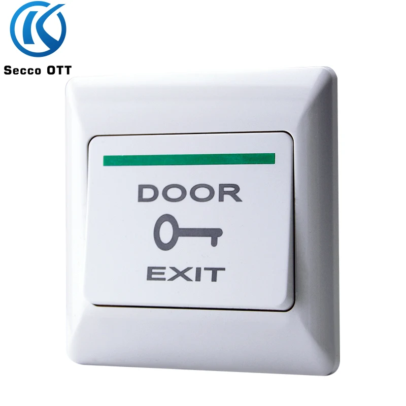 

Fire-proof Plastic Access Control Switch, Automatic Reset Exit Button, Access Control Machine Switch, 86 Type Door Open Button