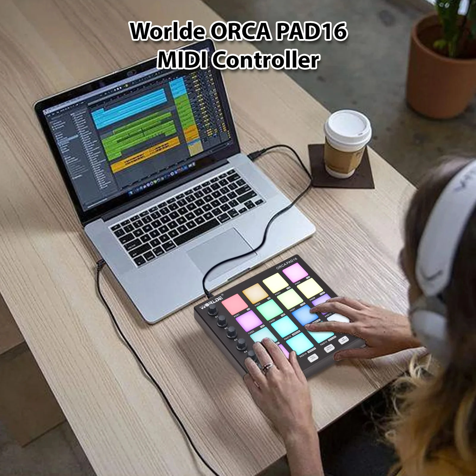 worlde orca pad 16 MIDIコントローラー 指ドラム mpc worlde orca pad 16 MIDIコントローラー 指ドラム mpc MIDI