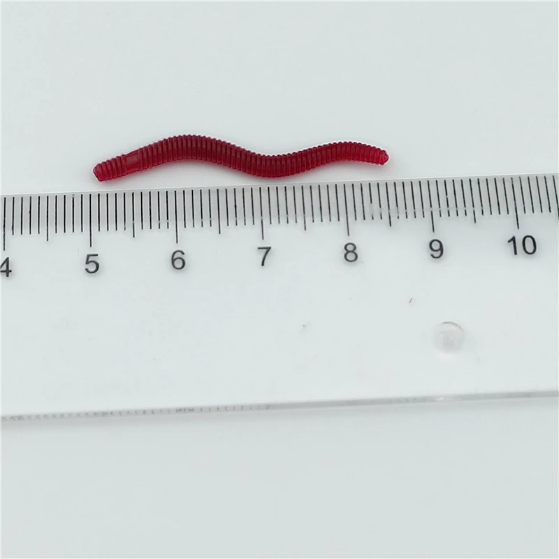 100PCS Weicher Köder Bass Brassen Blutwurm Angeln Regenwurm Wurm Gummi Rote Würmer Köder Fischgeruch Realistische Tackle – Detail 4