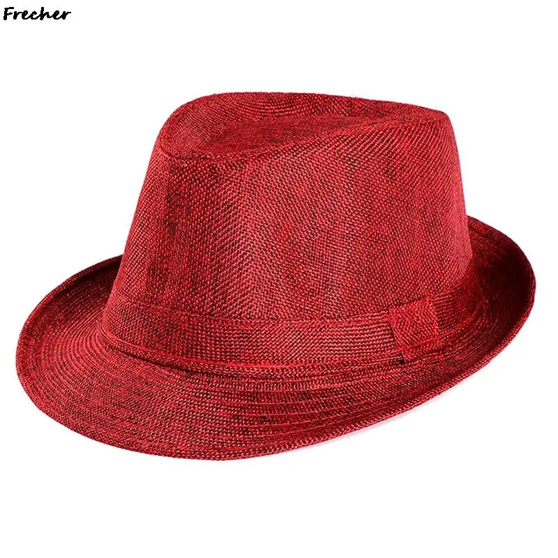 Summer Beach Sports Hat Wide Brim Jazz Cap Women Men Line Straw Sun Hats Outdoor Beach Volleyball Panama Caps Cowboy Fedora Cap