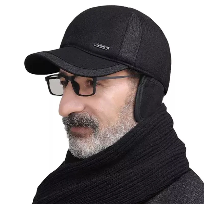 Waterproof Sports Cap Comfortable Adjustable Lined Earflap Cap Lightweight Winter Hat for Casual 6