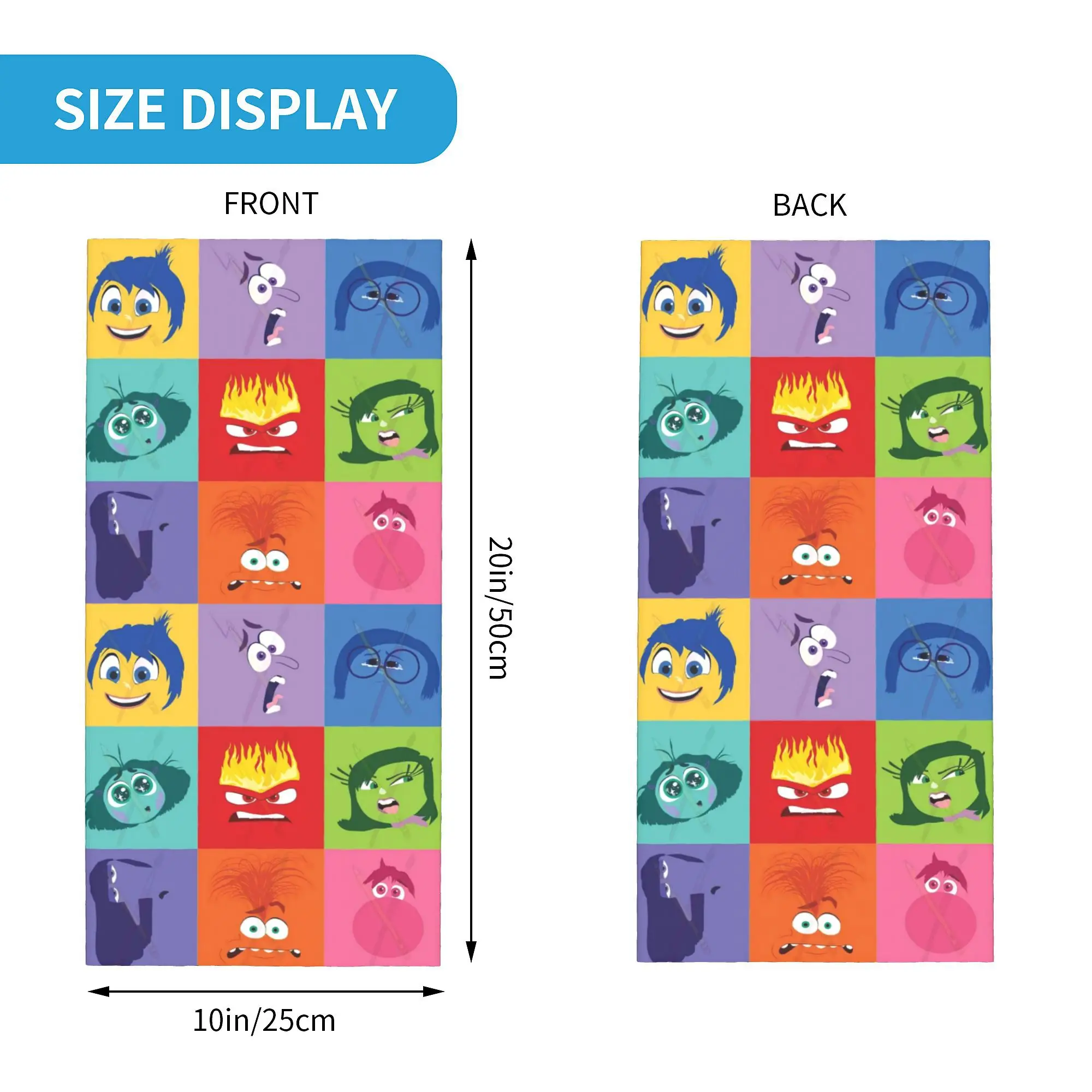 Inside Out Animes Bandana Neck Gaiter UV Protection Face Scarf Cover Men Women Headwear Tube Balaclava cycling bandana neck gaiter
