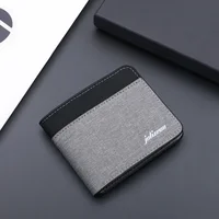 Men Fashion Canvas Wallet Short Purse Credit Card Case Bag Black/blue/gray Card Holder Wallet Male Money Bag 2022 bank Holder 2