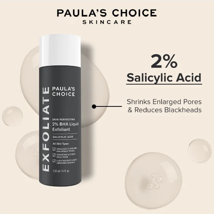 

Paulas Choice SKIN PERFECTING 2% BHA Liquid Exfoliant Salicylic Acid Facial Serum Reduce Blackheads Shrink Pores Improve Skin