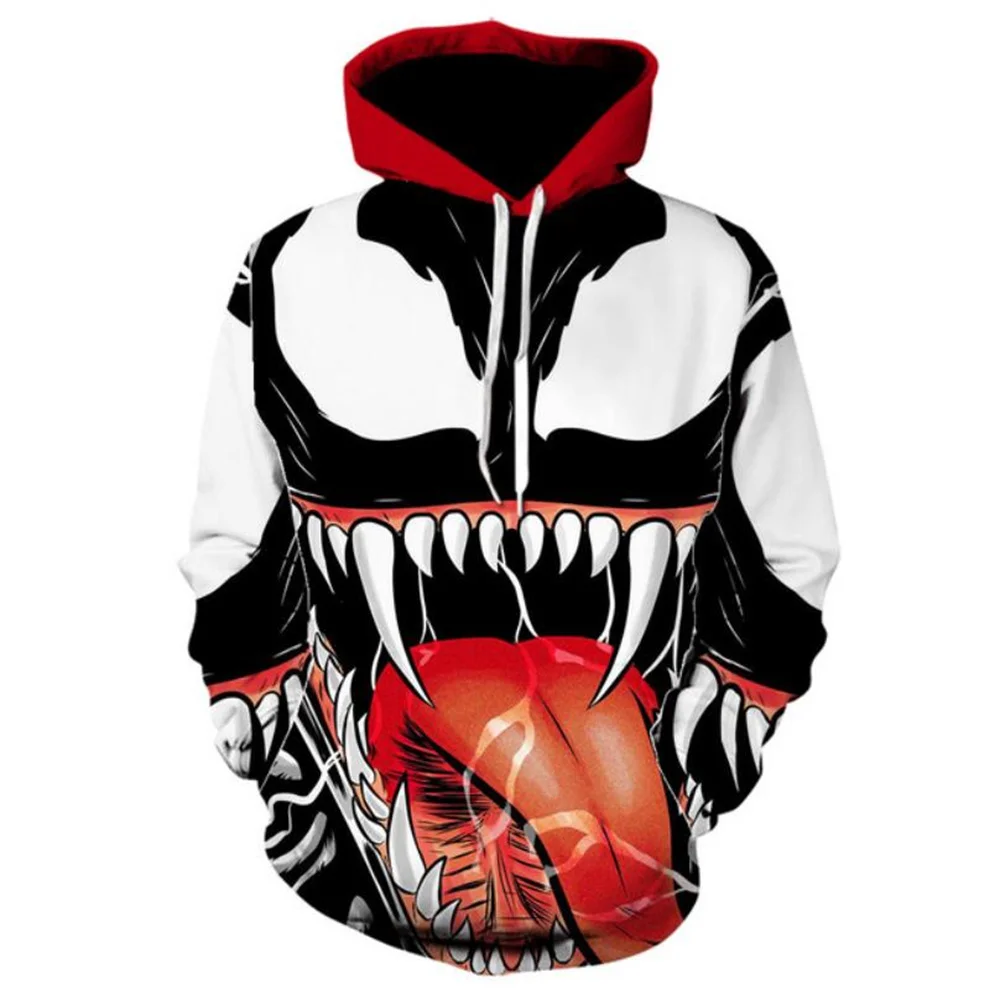 thumbnail image 1 of Nueva sudadera con capucha para hombre con estampado 3D con patrón de Marvel Venom para otoño e invierno, sudadera con capucha informal de hip-hop callejero de moda para hombre, 1 of 5
