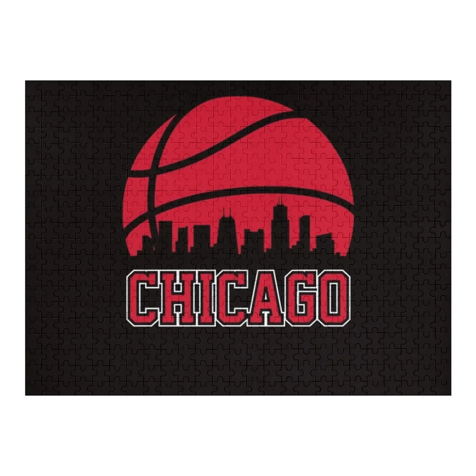 

Retro Bulls Basketball Chicago City Skyline Jigsaw Puzzle Personalized Gift Ideas Personalized Toys Puzzle