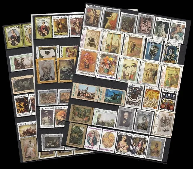 Description Picture 4 of itemFamous Painting 100 Pcs/lot Topic Stamps Original Postage Stamp with Postmark Good Condition All Different Froms World