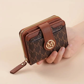 Portafoglio da donna con scomparti multipli per carte, tasca per contanti, mini borsa in stile retrò, fascino minimalista, accessorio da viaggio, quotidiano
