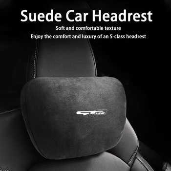 For Kia Gt Gtline 2015 2018 2020 High-Grade Suede Car Headrest Neck Support Seat Soft Neck Pillow Car Interior Accessories 1