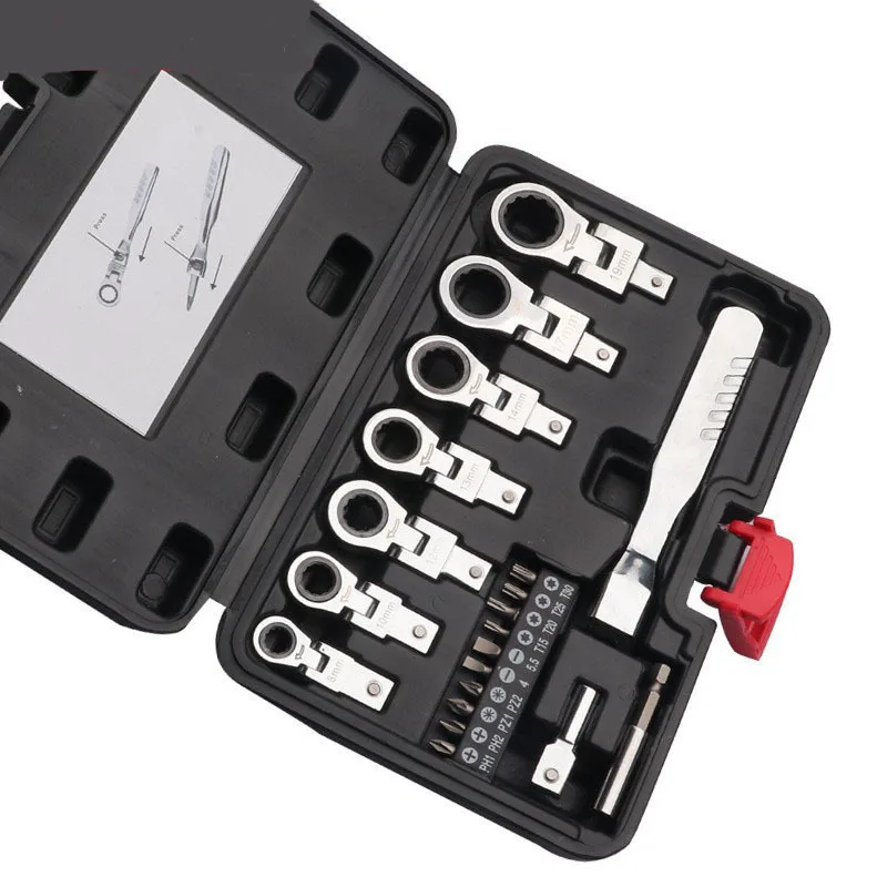 

8/9/20 piece Set Dismountable Movable Head Ratchet Wrench Box-packed Plum Vehicle Repair Semi-automatic Gear Wrench Tool