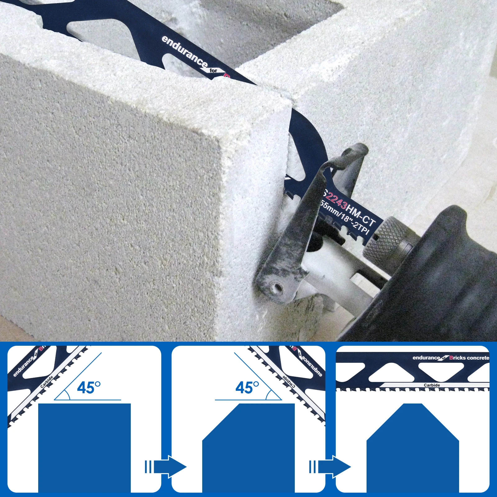 Reciprocating Saw Blades reciprocating saw blades 12/18in Universal Cutting Recip Sabre Saw Blade Alloy Steel Brick Concrete Stone Demolition Cutting Tool