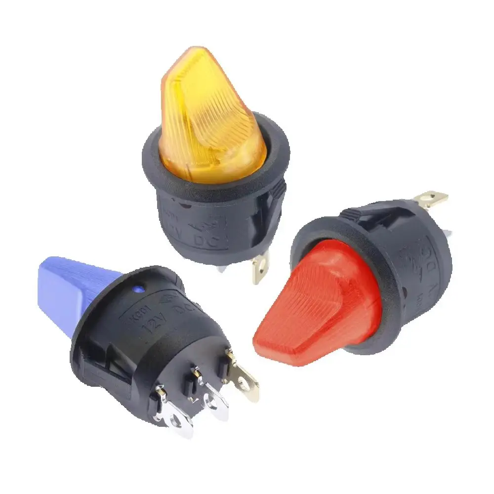로커 스위치 12V LED 조명 램프 특수 원형 로커/토글 스위치 3핀 2위치 다기능 전원 액세서리