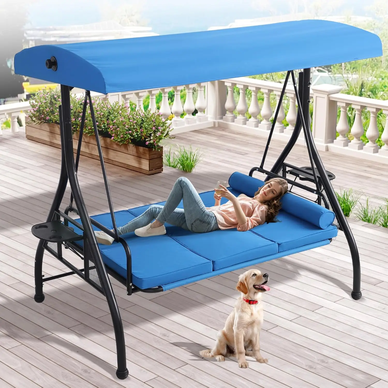 Outdoor Porch Swing with Canopy 5