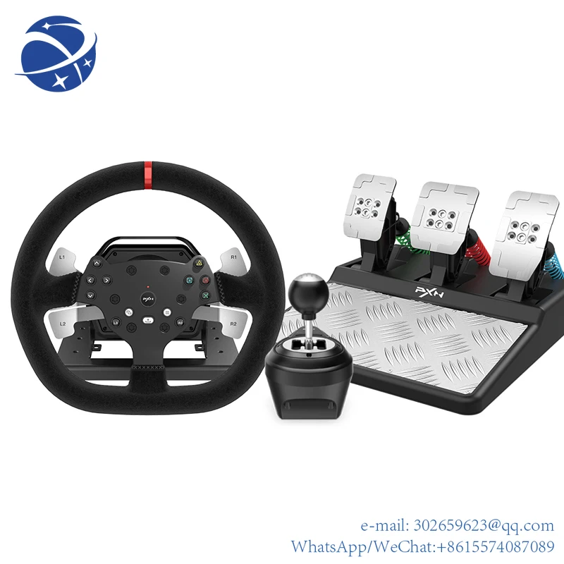 

yyhc usb 900 degree volante for ps4 ce feedback steering wheel joystick ps4, pc, xbox one with pedals and shifter