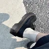 Thick soled small leather shoes for women's retro British style round toe Mary Jane black single shoes Elegant High Heels shoes 3