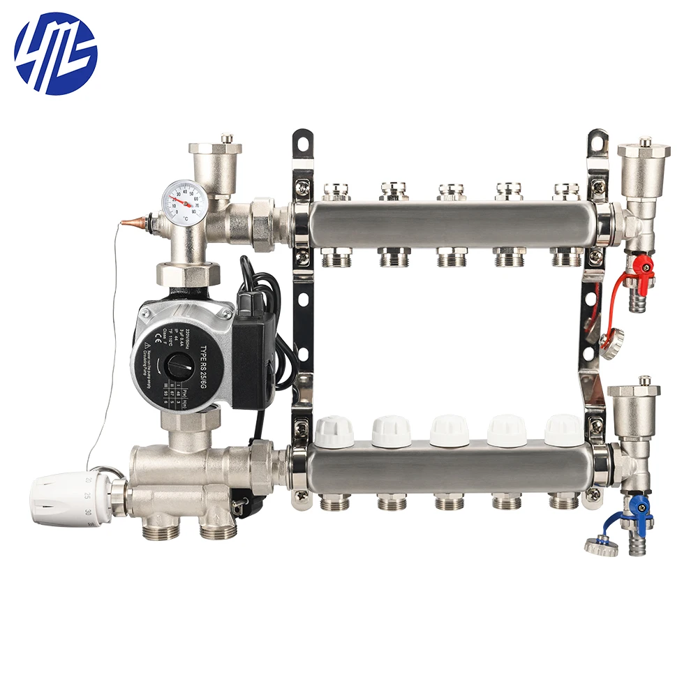 Under Heating Stainless Water Distribution Pumps Manifold with Valve Floor  Heating For Underfloor Heat Systems - AliExpress