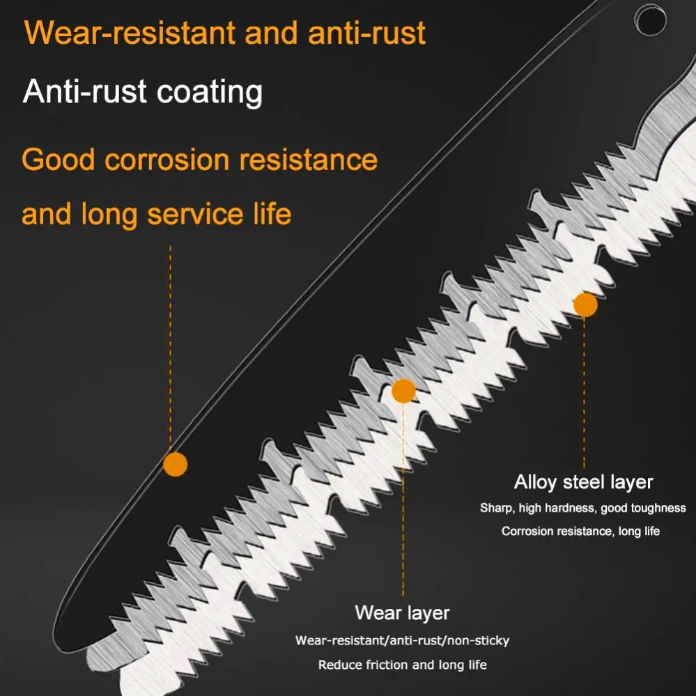 405mm 460mm 530mm Folding Hand Saw SK5 Steel Blade Soft Rubber Handle Foldable Sharp for Woodwork Household Cutting Tool DIY 5