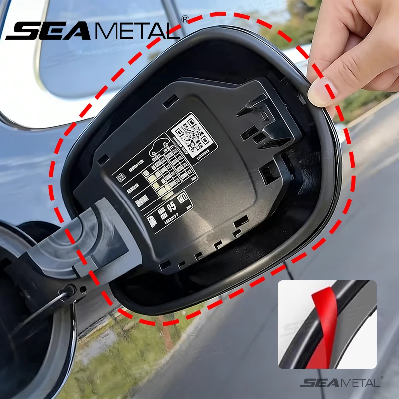 SEAMETAL Striscia di tenuta per auto in gomma Strisce di tenuta del serbatoio del carburante Protezione antigraffio Copertura del tappo del carburante antipolvere impermeabile Accessorio per auto