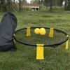 Mini Beach Volleyball Spike Game Balls Set Outdoor Team Sports Lawn Fitness Equipment Net With 3 Balls For Outdoor Sports 5