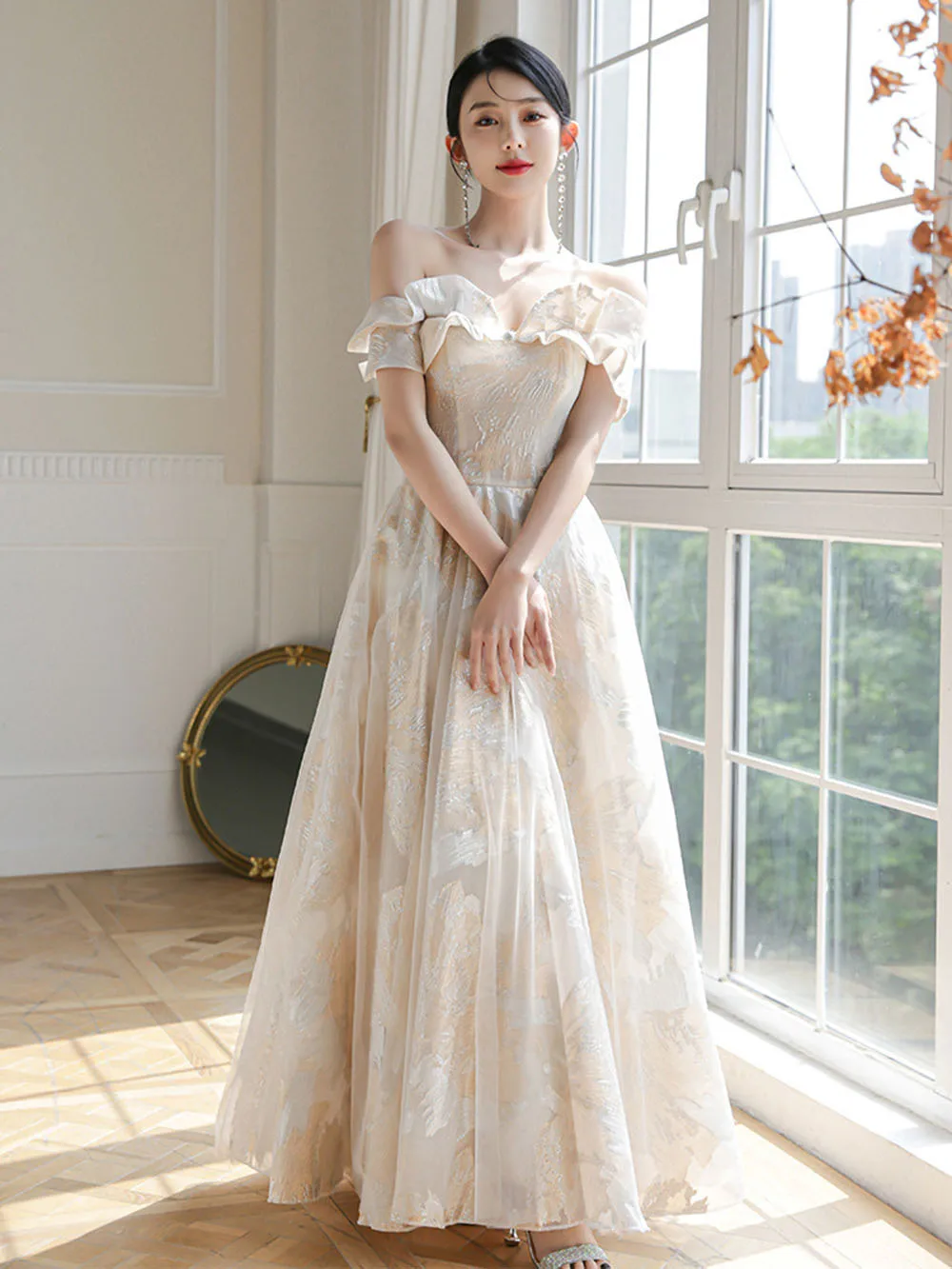 Styles Champagne Bridesmaid Dresses Women's New Elegant