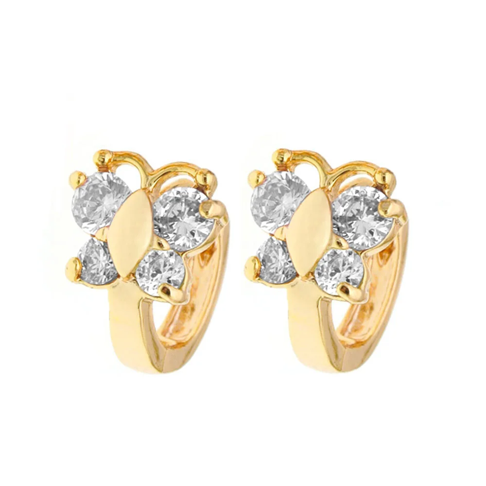 Orecchini A Cerchio Per Bambini Con Zirconi Farfalla Per Bambini Orecchini In Oro Gioielli Per Ragazze Pendientes Bebe Brincos Orecchini Bambini Kupe 