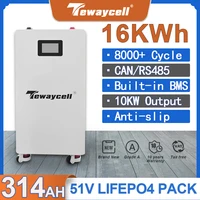 Tewaycell 16KWH LiFePO4 batterie Powerwall 51V 314AH intégré 200A BMS peut RS485 moniteur système d'énergie solaire ESS ue sans taxe 1