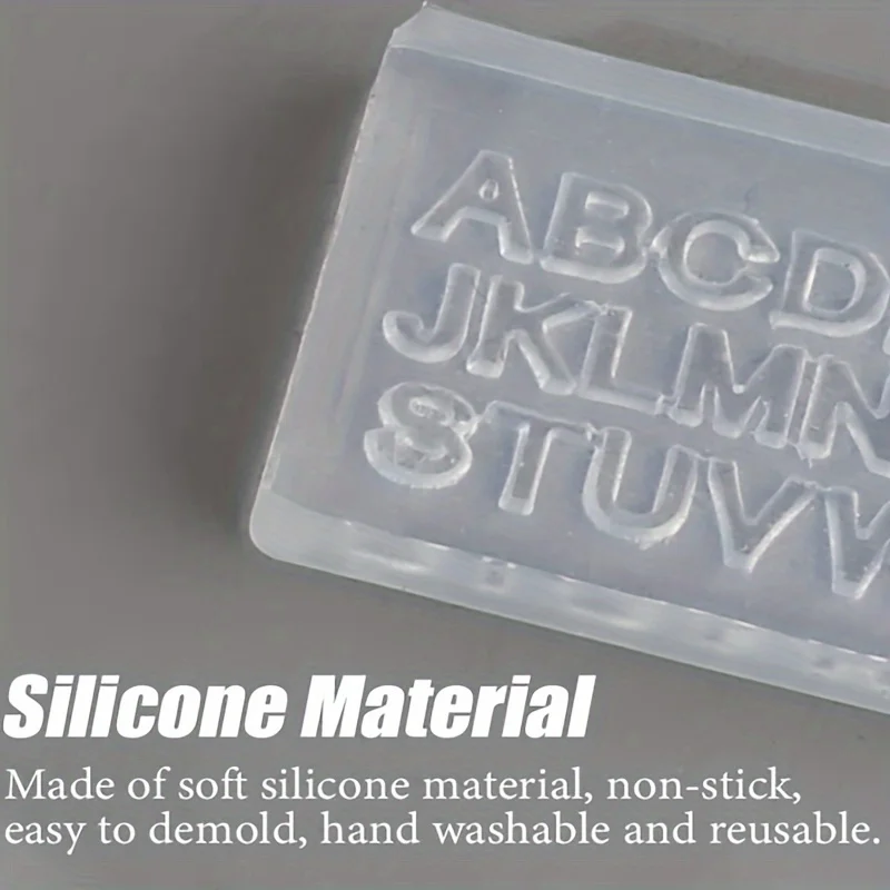 3D Letter Manicure Silicone Mold Mini Letter Nail Mold A-Z Letter Resin Mold 26 Letter Mold DIY Nail Tools Handmade Craft Engraving Mold Nail Decoration Tools Women's Nail Accessories Nail Supplies Numbers 0-9 5