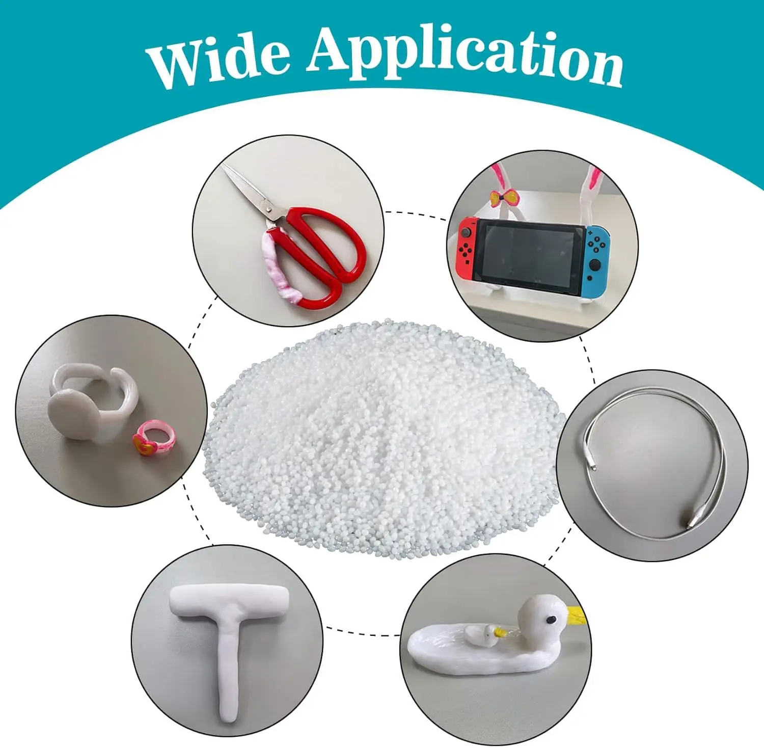 Reusable Moldable Thermoplastic Clay Beads for DIY Crafting and Art Projects