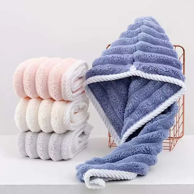 Bonnet pour cheveux secs pour femmes, foulard épais et Super absorbant pour essuyer les cheveux, bonnet à séchage rapide, serviette pour cheveux secs 1