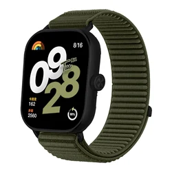 Enhanced Sports Nylon Braided Loop Strap with Metal Head - Versatile Watchband Bracelet Belt - Redmi Watch 5 4 (Army green)