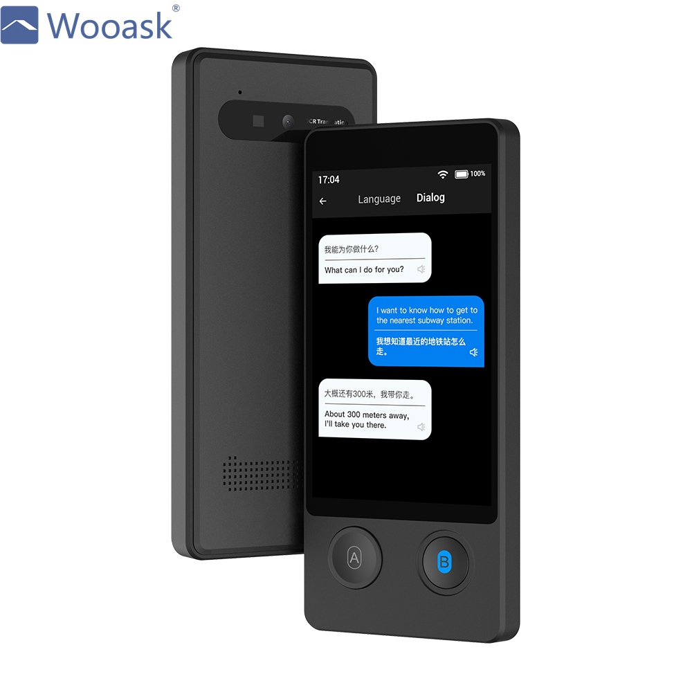 Wooask W12 Real-time Language Translator Smart Instant Translation Device Pocket Sound Recorder 144 Languages for Travel