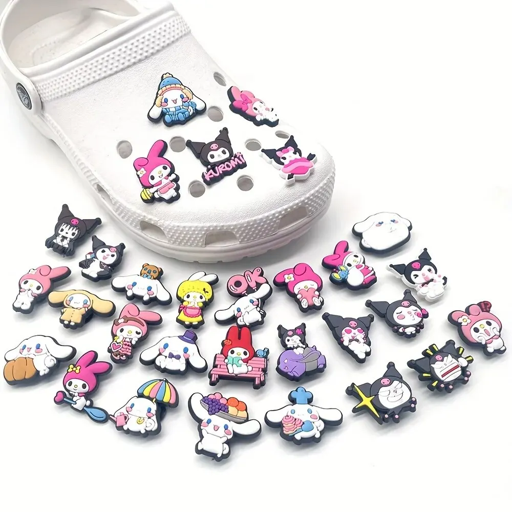 Shoe Charms MINISO 10/30pcs Sanrio For Clogs Bogg Bag Bubble Slides Sandals Gift Idea for Birthday