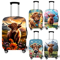 18-32 Inch Highland Cow Travel Luggage Protective Covers Suitcase Cover Trolley Case Cover Elastic Anti-dust Luggage Covers Gift 1
