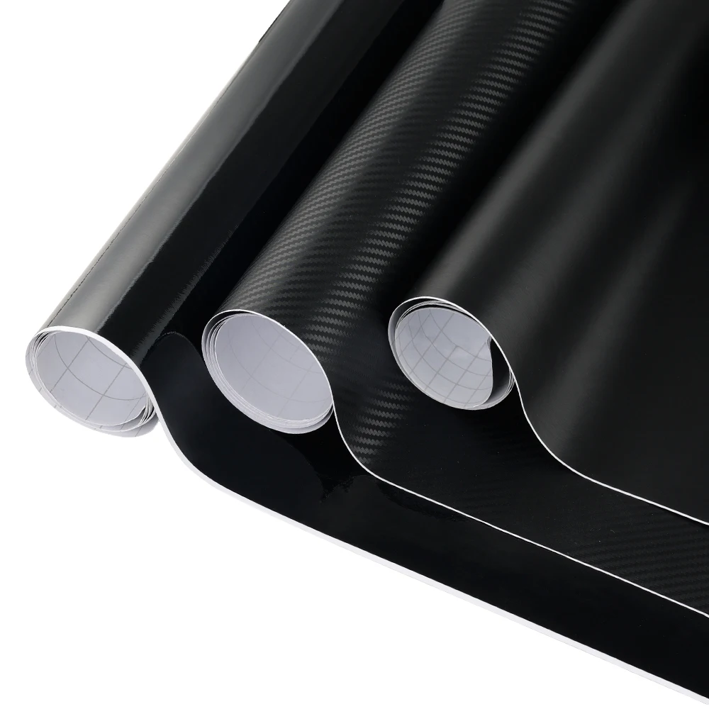 Car sticker Vinyl film sticker Laptop sticker 3D 6D Carbon Fiber Vinyl Wrap Film Glossy Matte Black Self Adhesive DIY Car Wrap Foil Sticker Console Computer Laptop Auto Skin