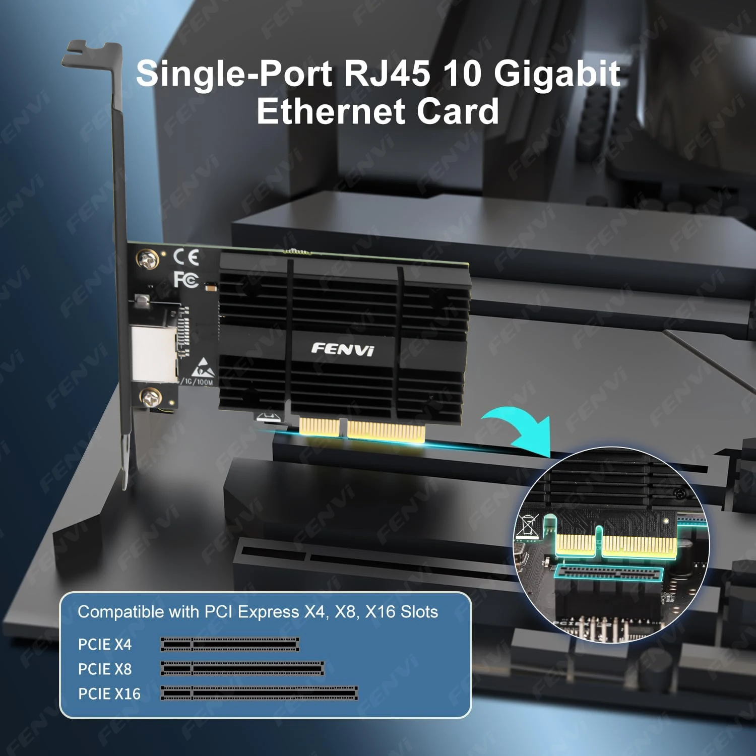 10Gbps PCIe-RJ45 네트워크 카드 Marvell AQC113 1G/2.5G/5Gbps 10000Mbps 기가비트 이더넷 PCI-E LAN 어댑터(PC Windows 10/11용)