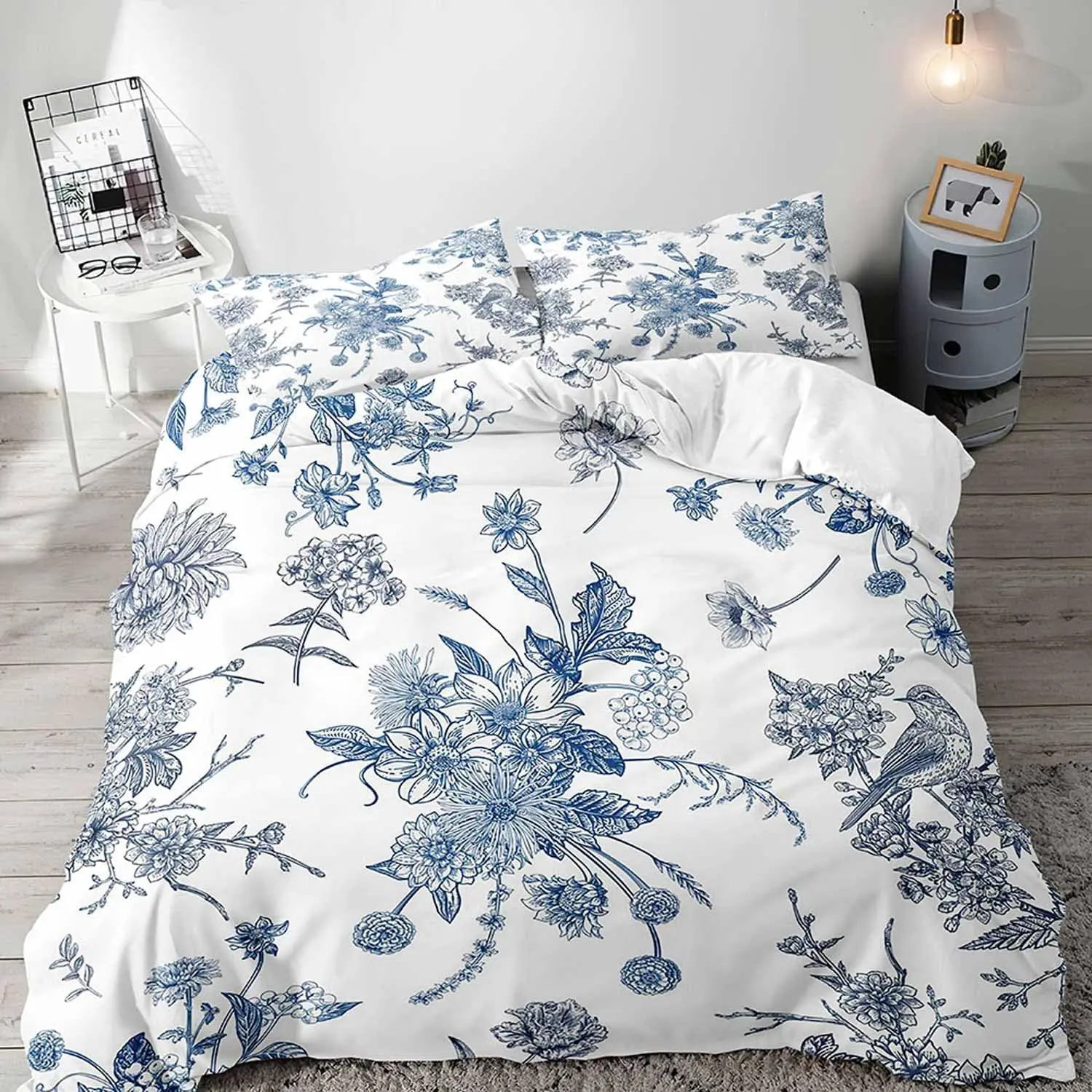 Set copripiumino floreale per letto king size da 7 pezzi con rose