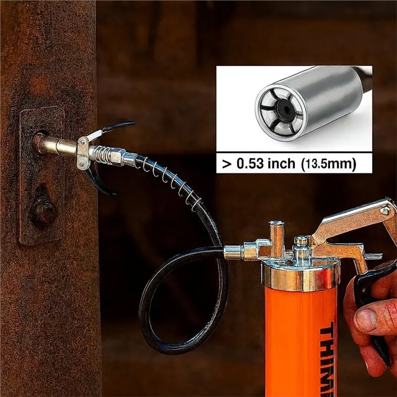 ABCA-14PCS 액세서리 키트, 12인치 호스, 니들 디스펜서, 유압 커플러 및 트랙터, 자동차 및 기계용 고무 팁 노즐