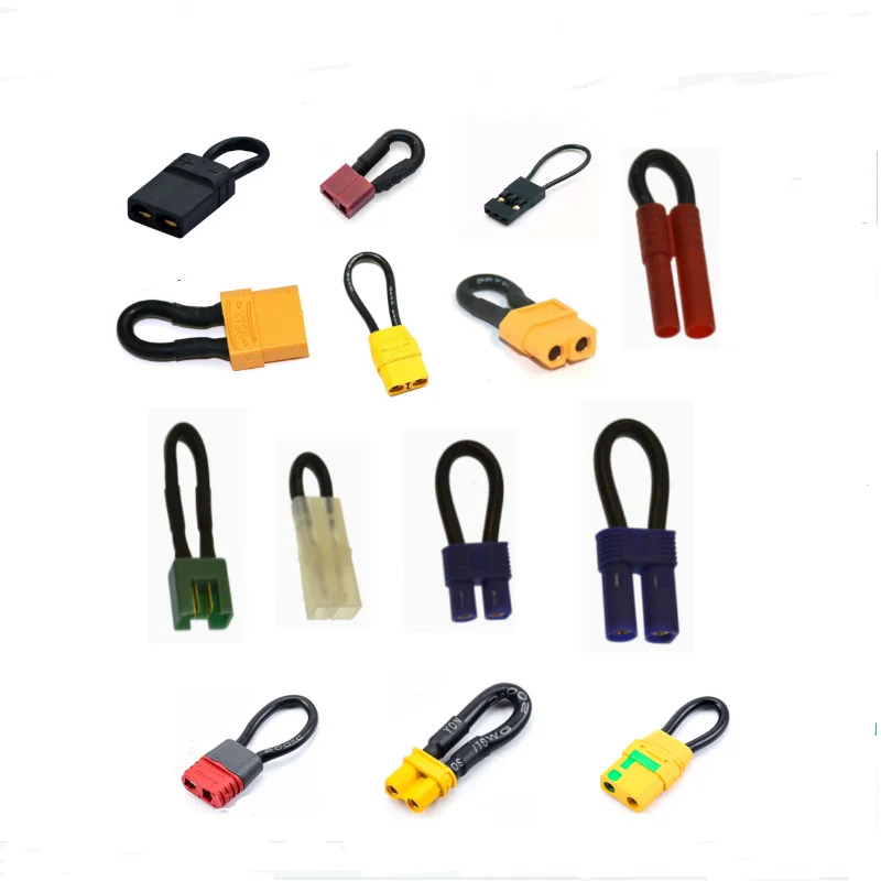 1 Pcs Bind Plug Loop Connector Short Circut Battery Jumper Cable with Tamiya Deans XT30 XT60 XT90 XT90S EC3 EC5 Trx HXT JR Plug