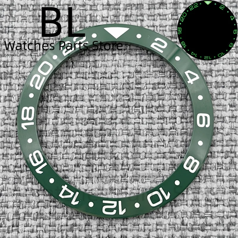 Ceramic Multi-Color GMT Watch Bezel with Green Luminous