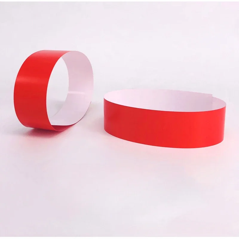Waterproof Paper Wristbands Bracelet Solid Color Disposable Count Identification Mark Tamper-Proof for Events Party 100pcs