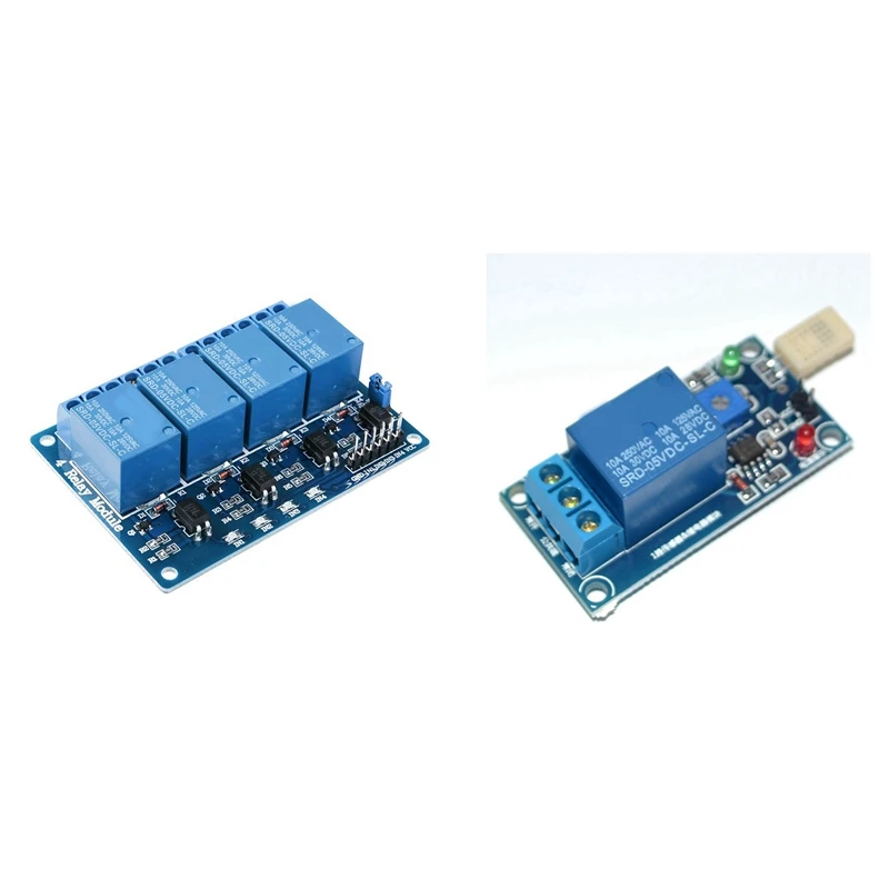 

Relay Module 4 Channel DC 5V For Arduino UNO R3 MEGA 2560 With T9 DC5V Humidity Sensitive Switch Relay Module