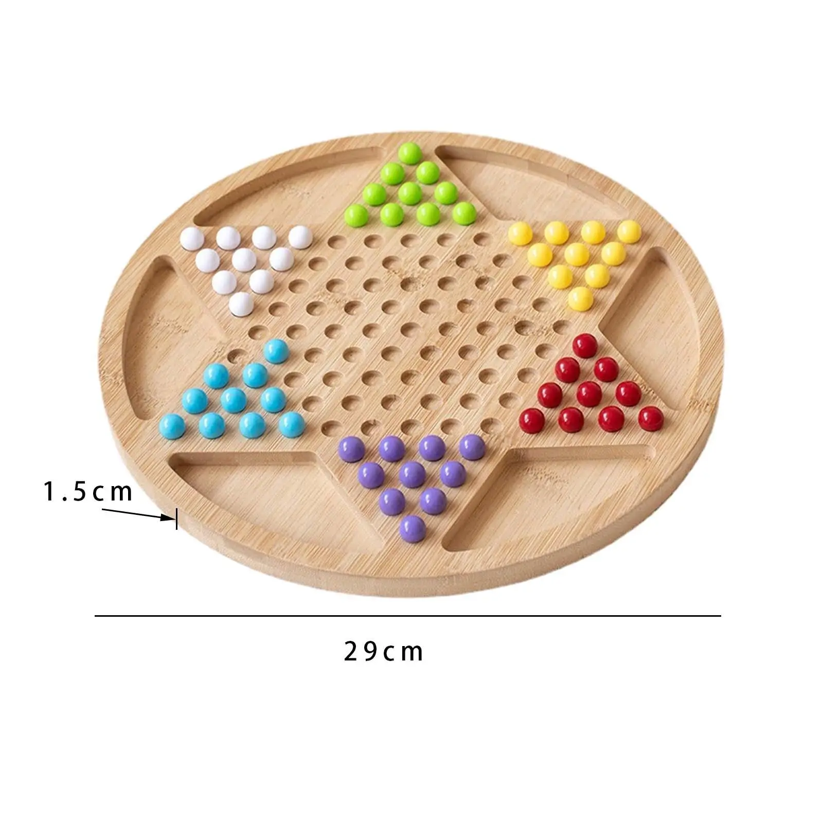 Chinese Checkers Game Set 29cm Family Board Game for Seniors Kids Boys Girls