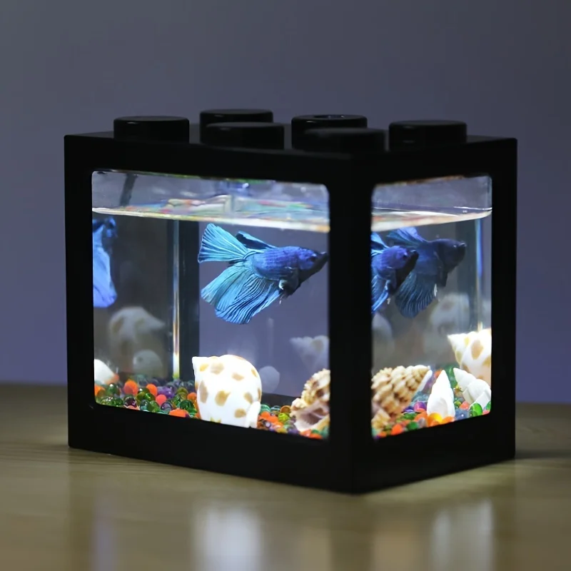 Light bucket fish tank stacked with small micro landscape seaweed ball box turtle ant pet fish box