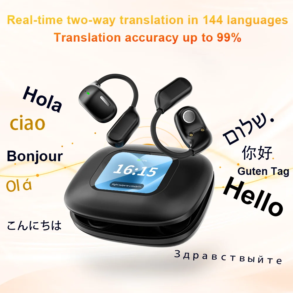 Wireless Bluetooth Earphones with Touch Screen and Real Time Translators