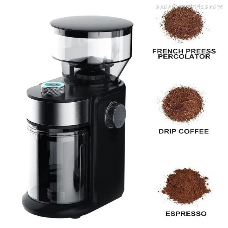 Electric Burr Coffee Grinder Adjustable Burr Mill Grinder with 18 Grind  Modes for Espresso Drip Coffee, Black 