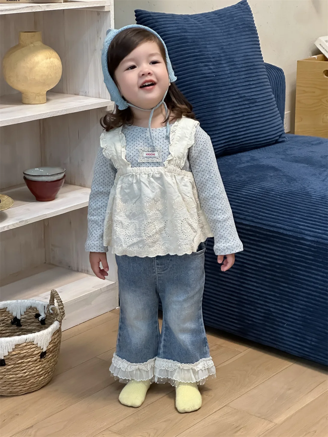 2025 Autumn New Baby Girl Long Sleeve Polka Dot T Shirts + Strap Dress Set Cotton Infant Clothes Cute Girls Sweet Princess Tops 5 2025 Autumn New Baby Girl Long Sleeve Polka Dot T Shirts + Strap Dress Set Cotton Infant Clothes Cute Girls Sweet Princess Tops - Image 5