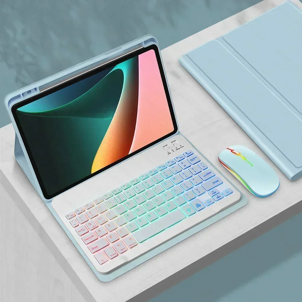 Universal 11-Inch Tablet Case with Detachable Multilingual Backlit Keyboard